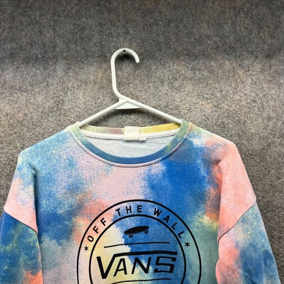 Vans Sweatshirt Womens Small Multicolor Tie Dye Crewneck Off The Wall Graphic - Picture 6 of 10
